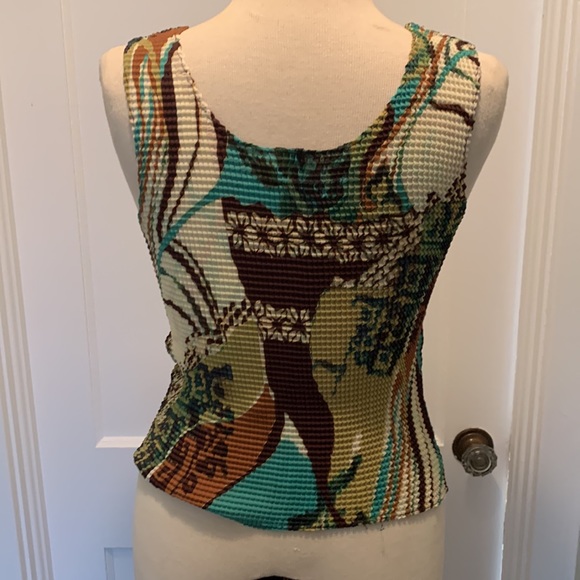 Sere Nade Abstract Print 2 Piece Top Set- Tank & Topper Cardigan Large - Picture 7 of 12